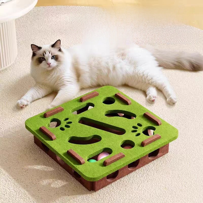 Interactive Cat Puzzle Toy with Bells