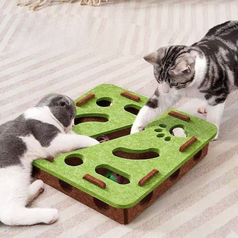 Interactive Cat Puzzle Toy with Bells