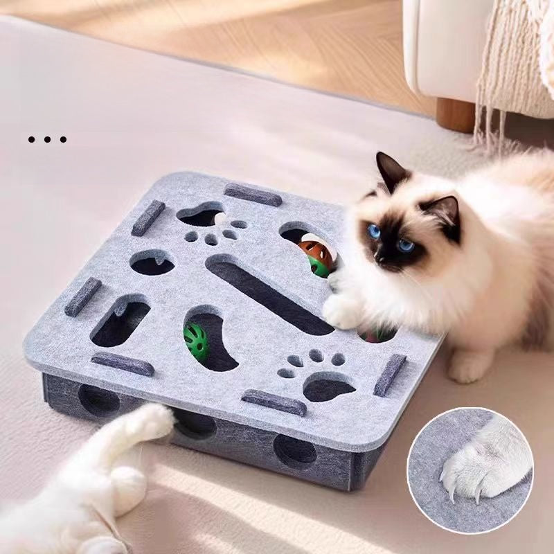 Interactive Cat Puzzle Toy with Bells